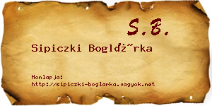 Sipiczki Boglárka névjegykártya